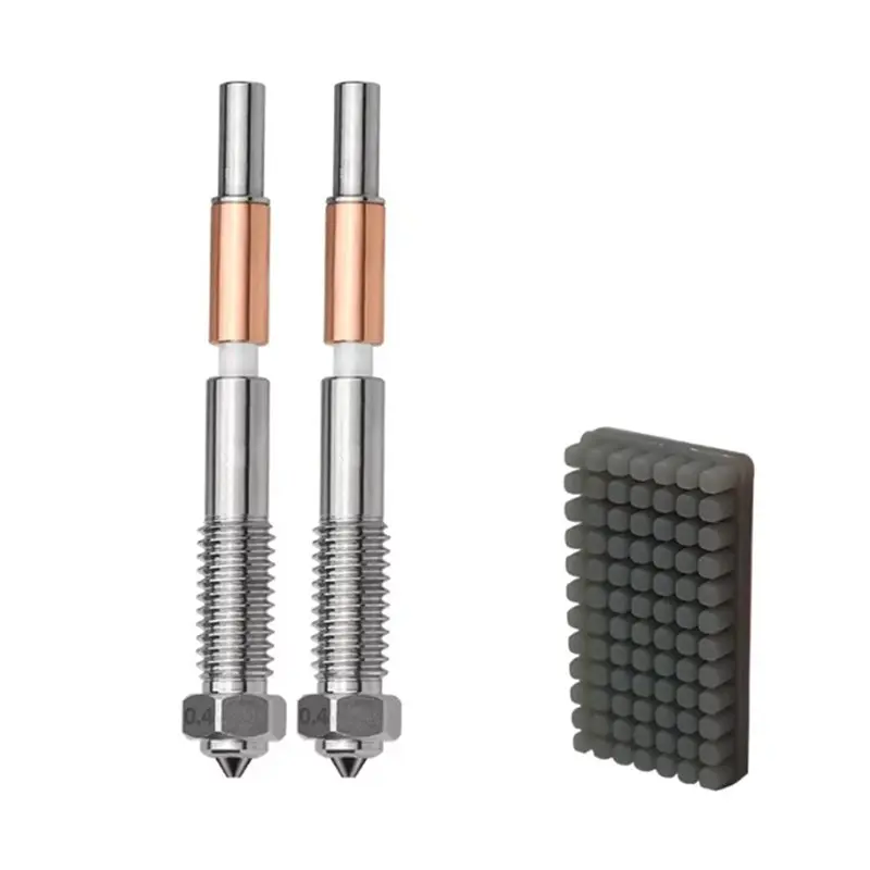 A13E-For QIDI Plus 4 2Pcs Replacement 0.4Mm Hardened Steel Nozzle Quick Removal Nozzles With Silicone Brush 3D Printer Parts