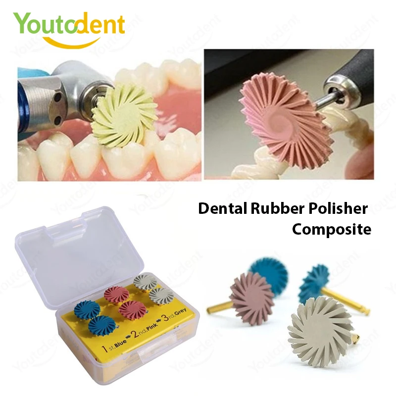 Dental Rubber Polisher Composite Polishing Wheel RA Shank Diamond System Disc for Resin Ceramic Teeth Restoration Polishing