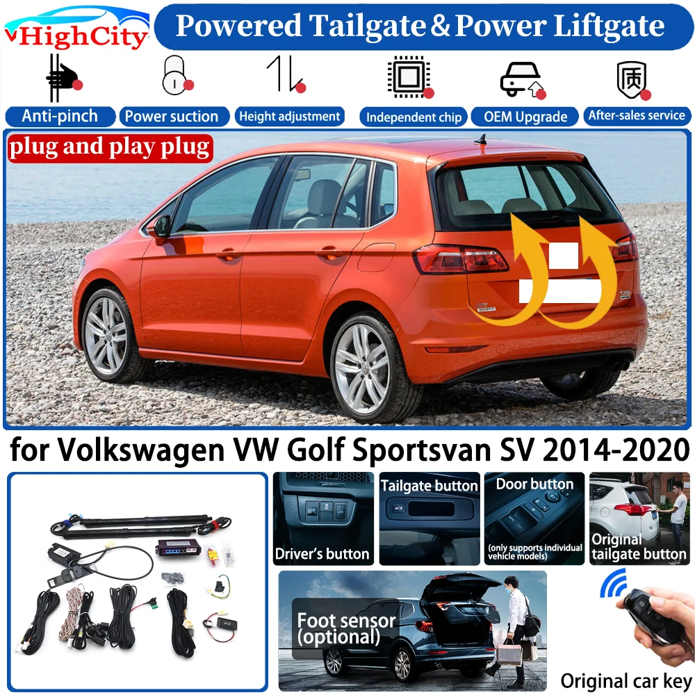 for Volkswagen VW Golf Sportsvan SV 2014-2020 Automatic Smart Powered Tailgate Power Liftgate System Intelligent Trunk Lift Kit