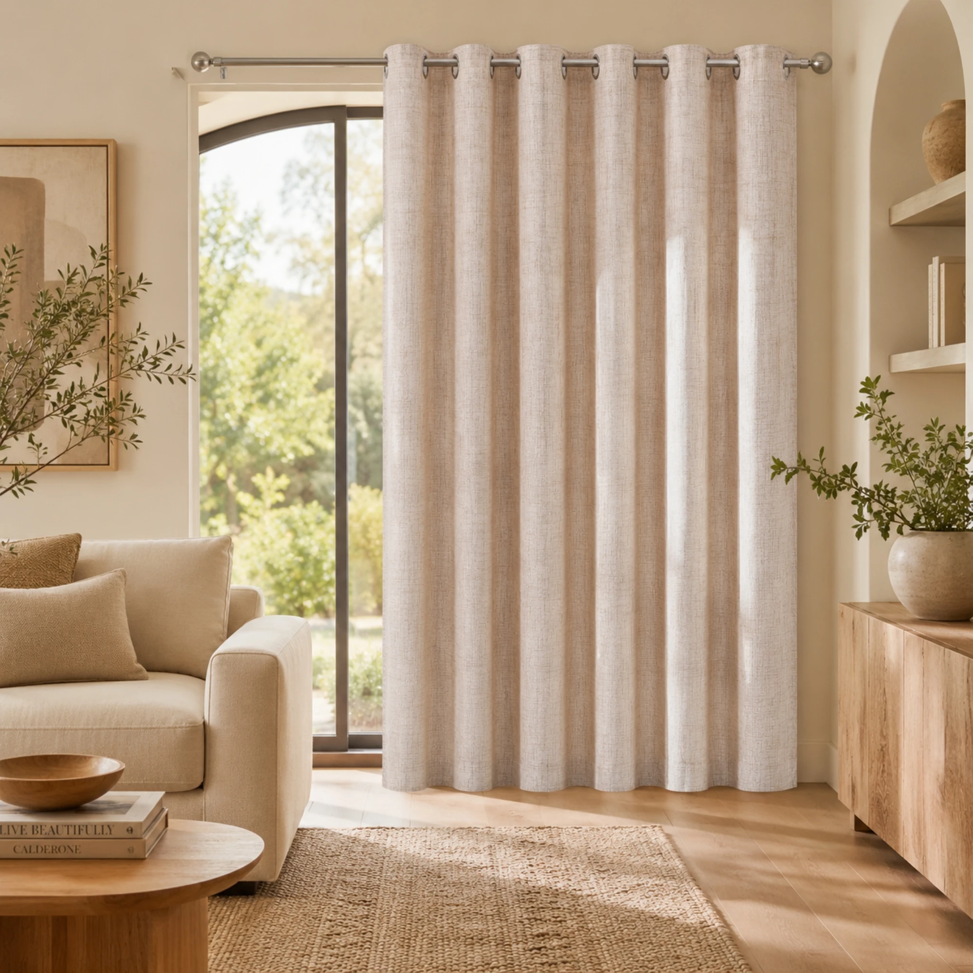 ستائر تعتيم من الكتان الصناعي  - مراجعة Linen Curtain Eyelet وسعره