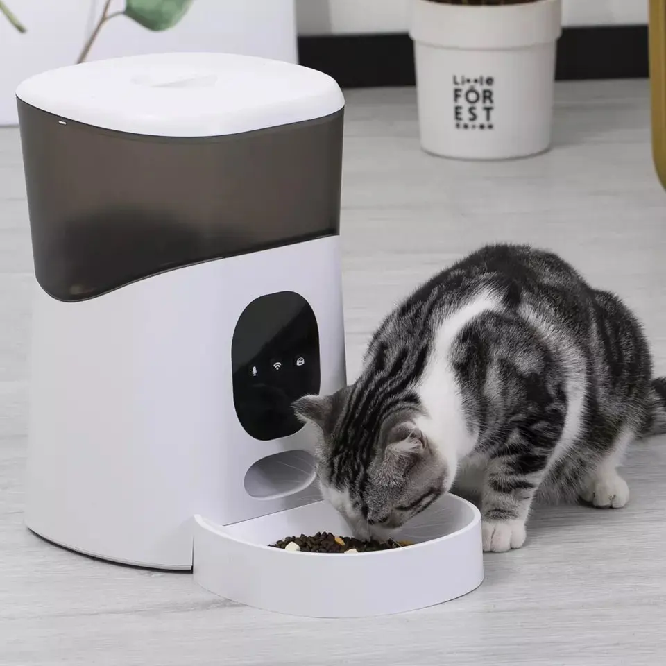 

Wi-Fi камера, умная кормушка для влажной еды, стальная миска для собак и нанесение воды, автоматическая электрическая умная кормушка для кошек