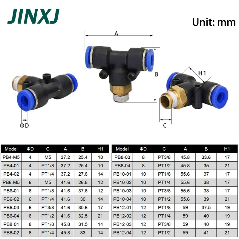 1PCS Pneumatic Quick Connector PCF PC PL SL PB PH PX 4-12mm Hose Tube Air Fitting 1/8 1/4 3/8 1/2 BSPT Male Thread Pipe Coupler