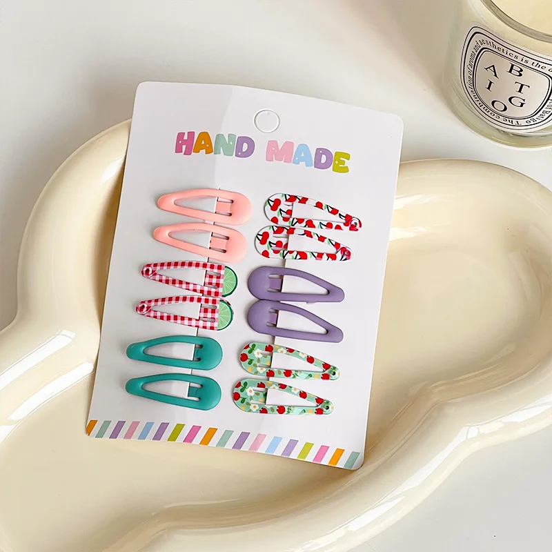 10 Teile/satz Neue Kinder Candy Farbe Plaid Ornament Haar Clips Baby Mädchen Nette Erdbeere Barrettes Haarnadeln Kinder Haar Zubehör – Detail 16