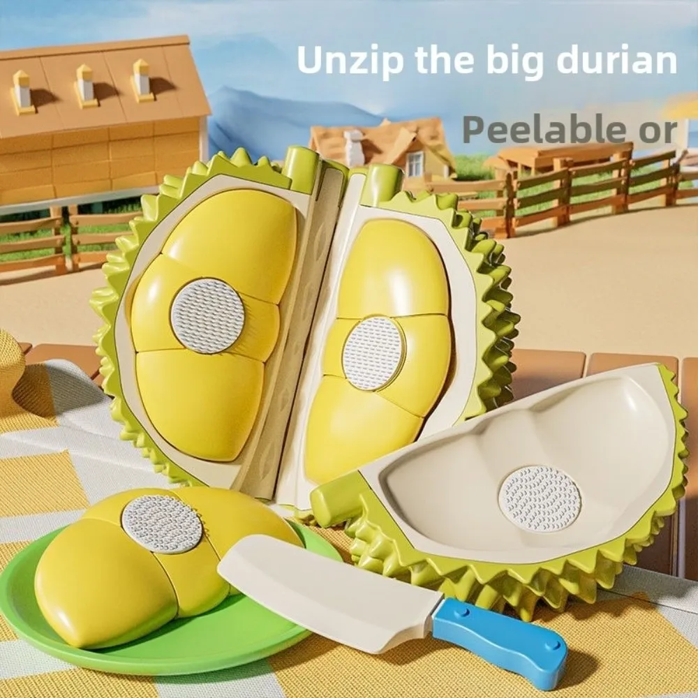Juguete divertido de rebanada de verduras simulada, Durian de manzana, juguete para cortar frutas para niños, juguete educativo masticable para juego de cocina