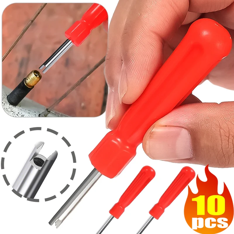 Universal Car Tire Valve Stem Core Remover Screwdriver Auto Bicycle Slotted Handle Tire Repair Install Hand Tools Accessories