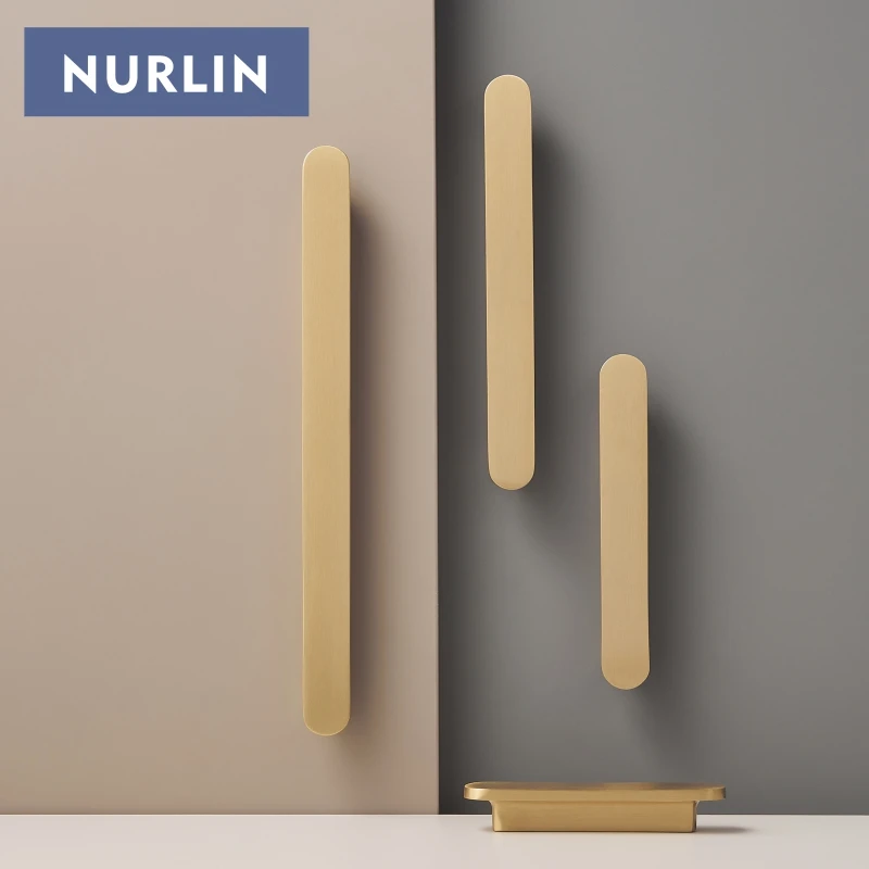 Nurlin Brass Circular Handles At Both Ends Kitchen Cabinet Drawers Wardrobe Pulls Paired With Round Plain Knobs