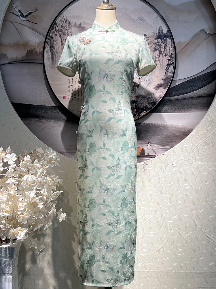 

Женское летнее модное китайское традиционное платье-ципао в стиле ретро, улучшенное, дышащее, от Dr Young Sle...