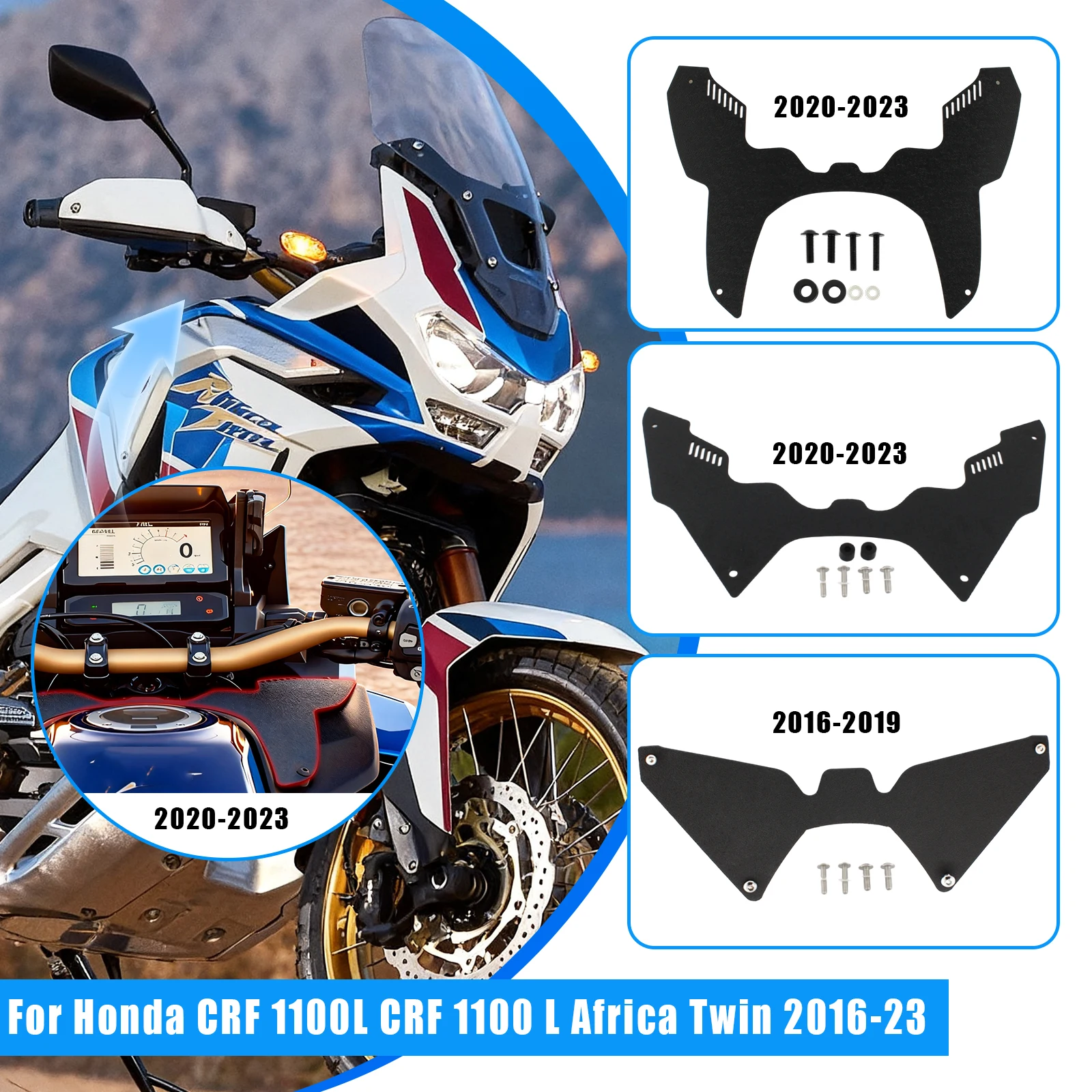 

1Pcs Motorcycle Forkshield Updraft Wind Deflector Fuel Tank Cover For Honda Africa Twin CRF1100L 2020-2023 CRF1000L 2016-2019