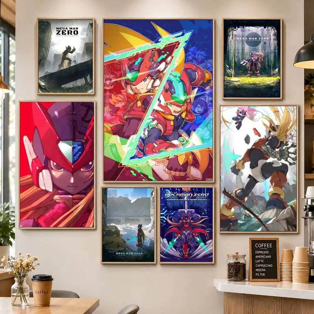 Game Mega Man Zero Capcom Retro Action Poster PP Decorative Poster Water-Resistant Print Apartment Dorm Office Cafe Gift