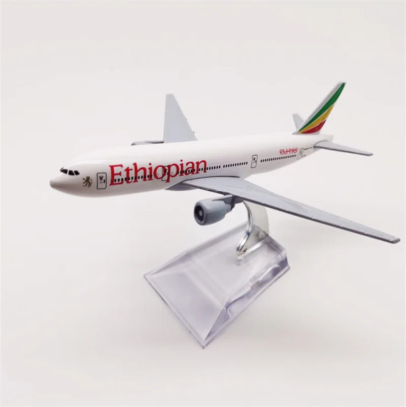 

16cm/20cm Ethiopian Airline Boeing 777 Aircraft Diecast Alloy Plane Model Airplanes With Stand Model Toy Collection Display