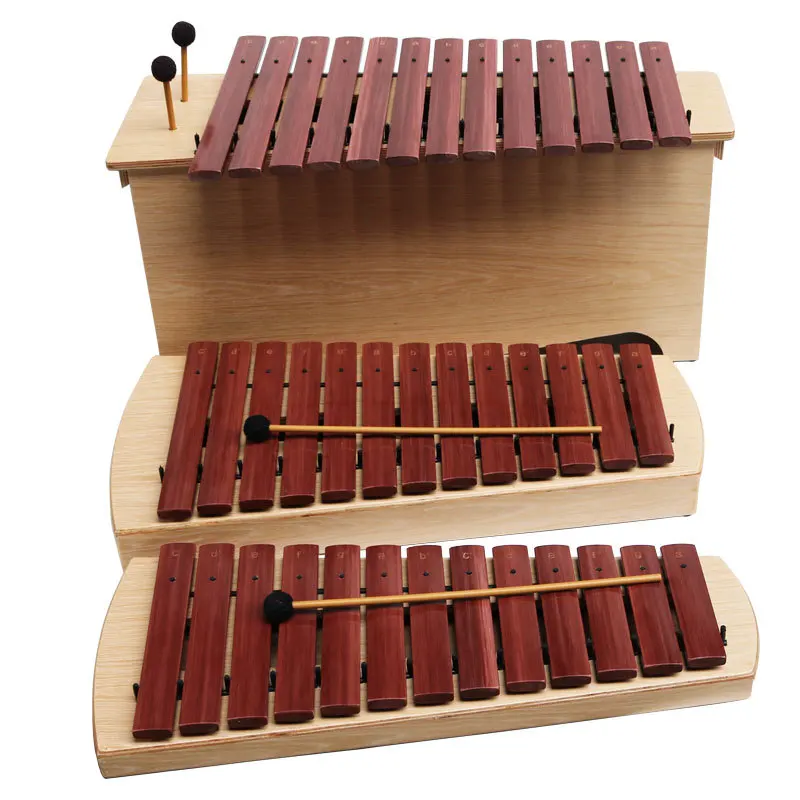 Orff Xylophone, 13-Note Professional Wooden Xylophone, High-Medium-Low Pitch, Box Type Xylophone, Educational Musical Instrument