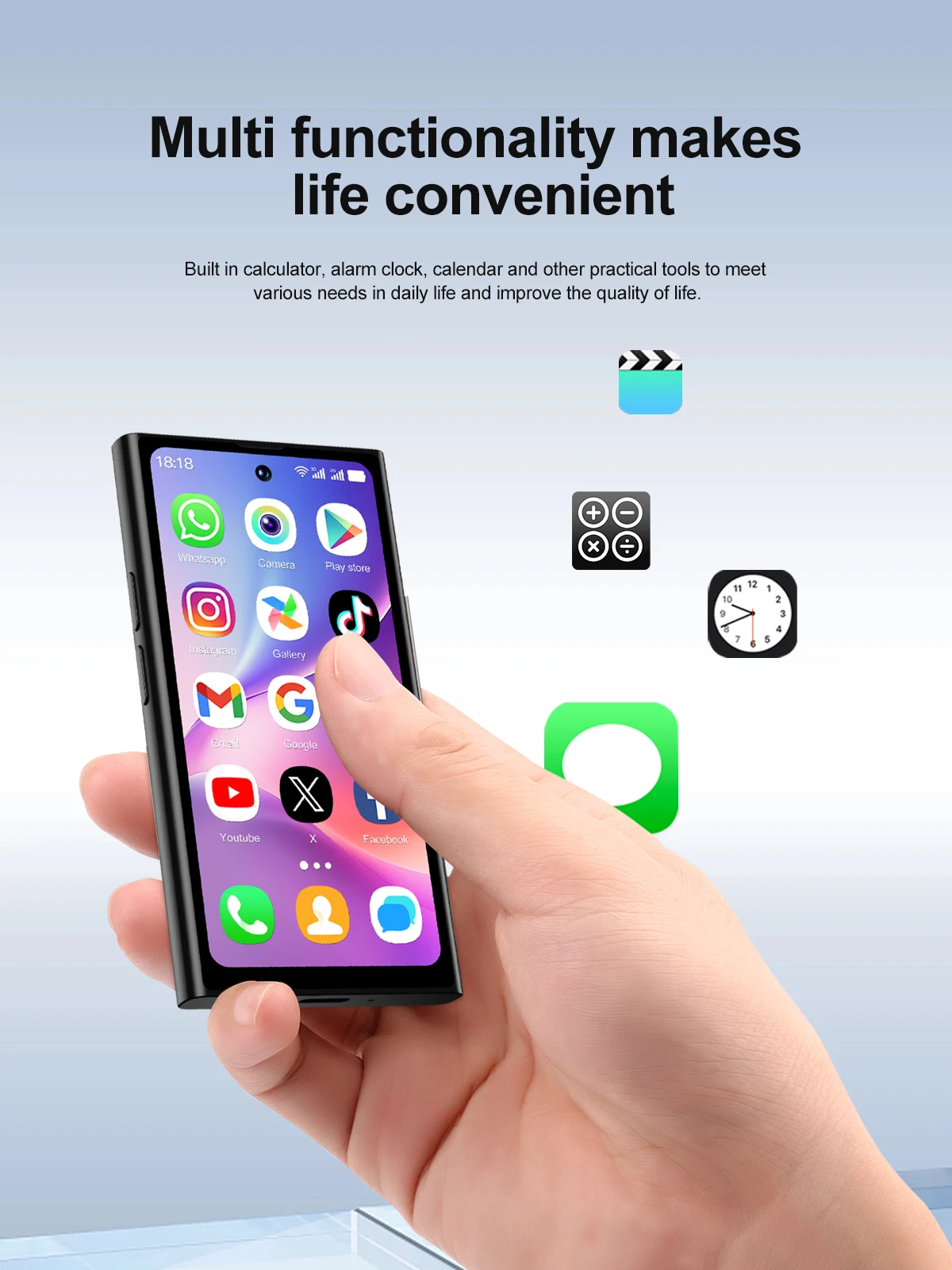 SERVO S27 MINI Android OS Mini Smartphone 4G LTE 16GB/64GB ROM Play Store WiFi Face Unlock 2 SIM 4.0" Pocket Small Smart Phones