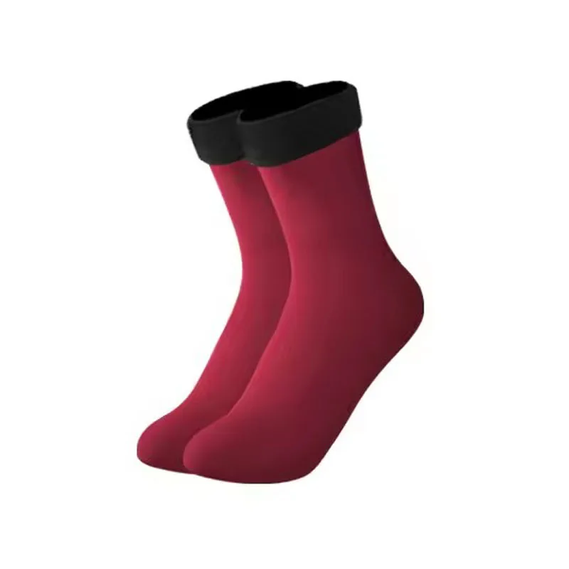 1-3 pares de calcetines cálidos de invierno para hombres y mujeres, calcetines cortos gruesos y cálidos, calcetines térmicos de lana de Cachemira, botas de terciopelo para nieve de nailon, suelo del hogar
