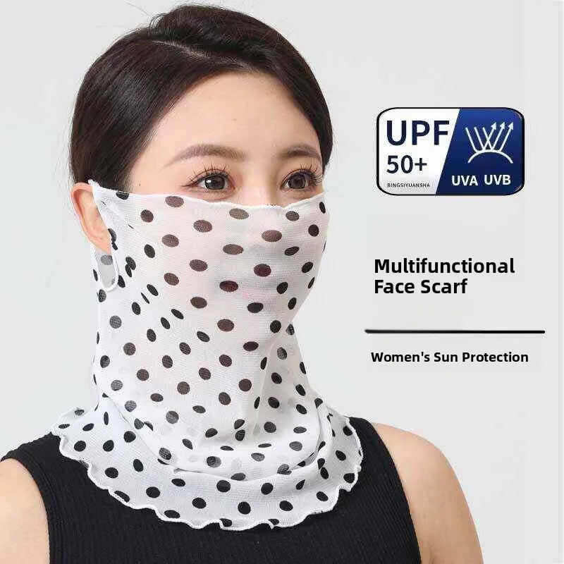 アイスシルク-uv-保護フェイスマスク薄い夏用耳掛けスカーフネックウォーマープリントヘアバンド女性のファッショナブルな日焼け止めアクセサリー