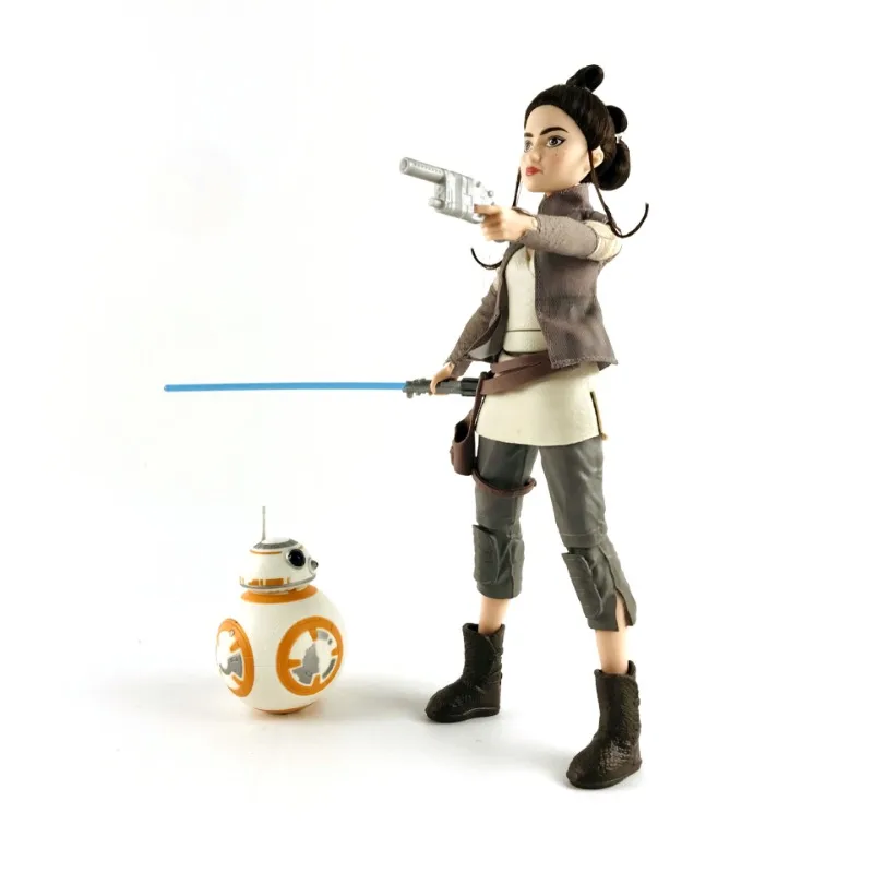 

Original Disney Star Wars Princess Leia Rey Action Figure Cute BB8 Jedi Knight Joint Anime Figure Model Toys Gift