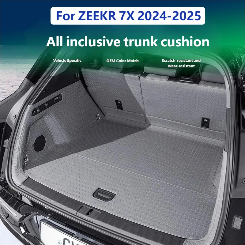 

For Zeekr 7X 2024 2025 Custom All-Encirclement Trunk Mat Original Color Leather Anti-Dirty Protection Pad Interior Accessories