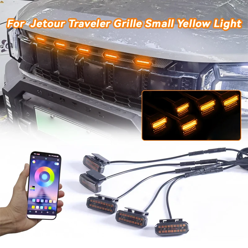 

For Jetour Traveler 18 LED Front Grille Light Car Daytime Running Light Wheel Eyebrow Lamp For Pickup Offroad 12V