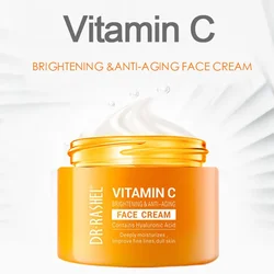 DR.RASHEL Vitamin C Face Cream Whitening Moisturizing Brighten Improve Fine Lines Dull Skin Hyaluronic Acid Serum Anti-aging