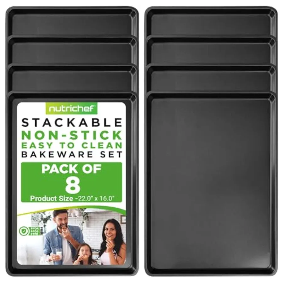 

Набор форм для выпечки Mega из 2 предметов XL для печенья, 22 x 16 дюймов, антипригарный противень из углеродистой стали, можно мыть в посудомоечной машине, штабелируемые формы для выпечки Perfec