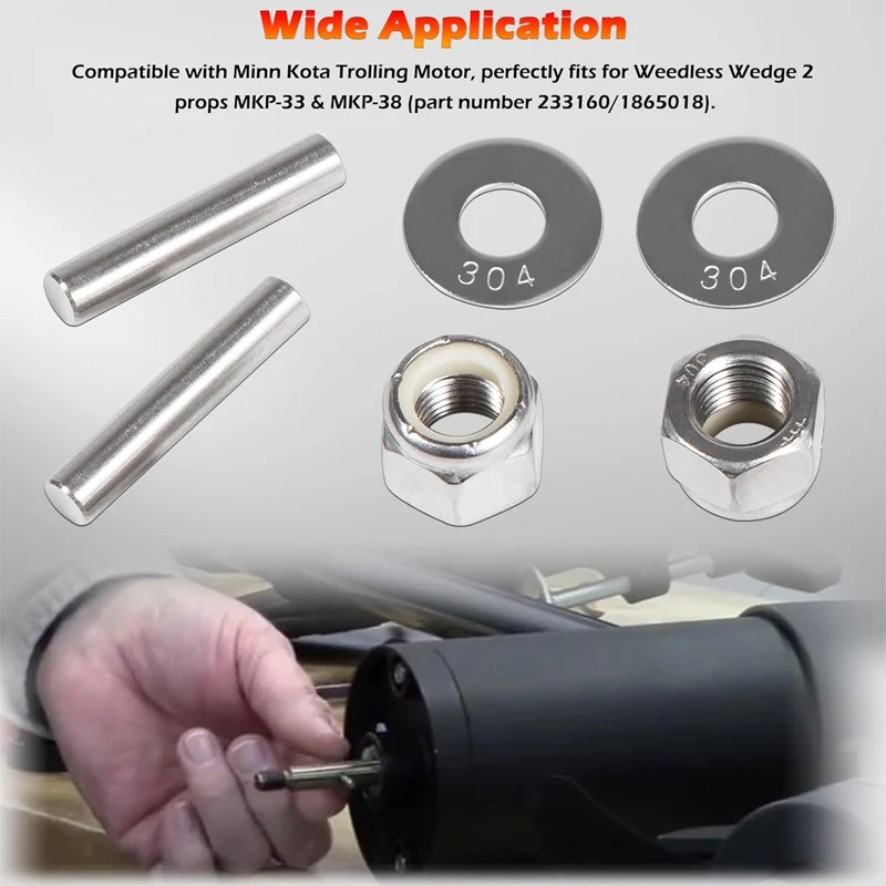 Prop Nut Kit E MKP-34 For Minn Kota Shear Pin Compatible Weedless Wedge 2 Props Including Prop Nuts & Washers 1865019