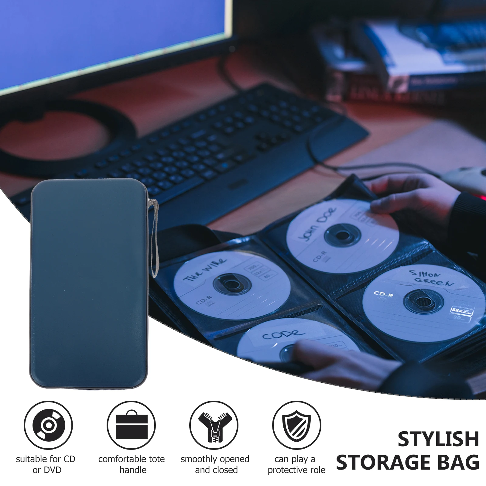 

CD Storage Bag Disc Protector Wallet Case Dvd Polyester Plastic Portable Pouches