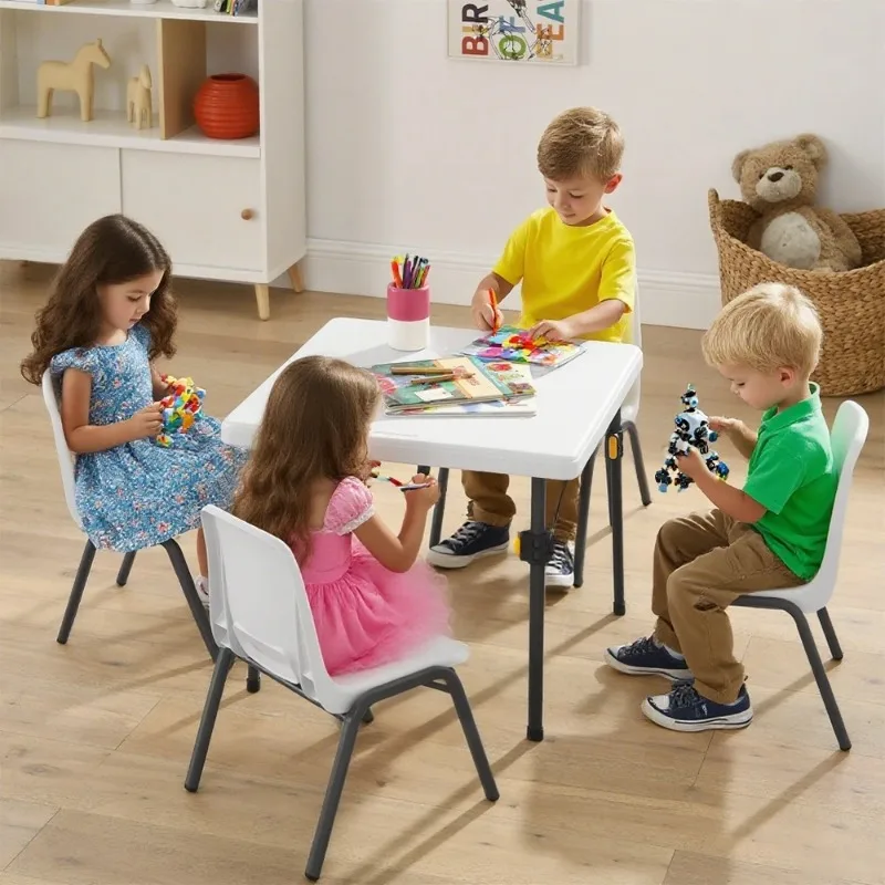 Mesa de acampamento dobrável portátil ao ar livre configuração instantânea compacto dobrável resistente pp plástico uso interno crianças adultos piquenique escola