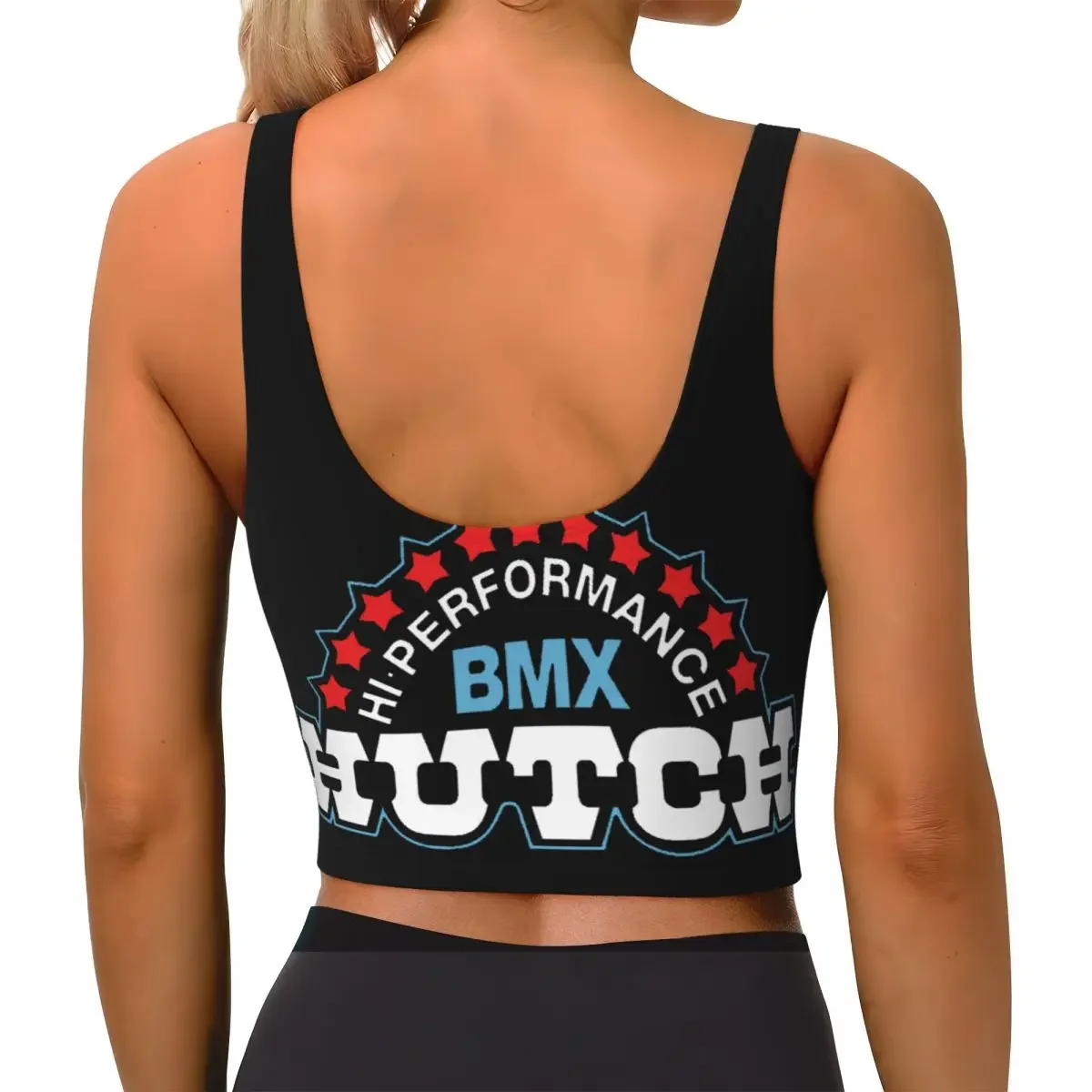 Custom Hutch Hi-Performance BMX Red White Blue Black Tim Judge Women Sports Bras High Impact Vest Gym Workout Yoga Crop Tank Top