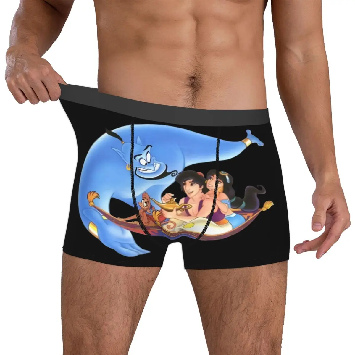 

Custom Novelty A-Aladdines Boxers Shorts Panties Men's Underpants Breathable Jasmine Aladdines Genie Abu Briefs Underwear