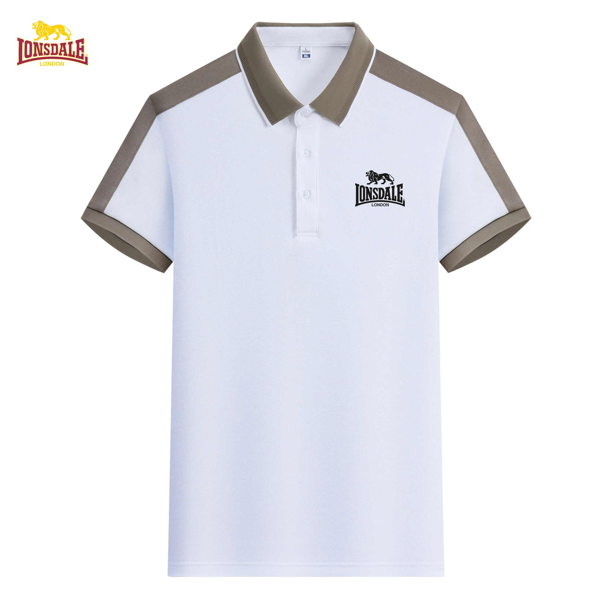 2026 LONSDALE Summer Print, Breathable Short-Sleeved Polo Shirt, Cleaning Uniform, Workwear, Solid Cotton, Men's and Women's, Ho