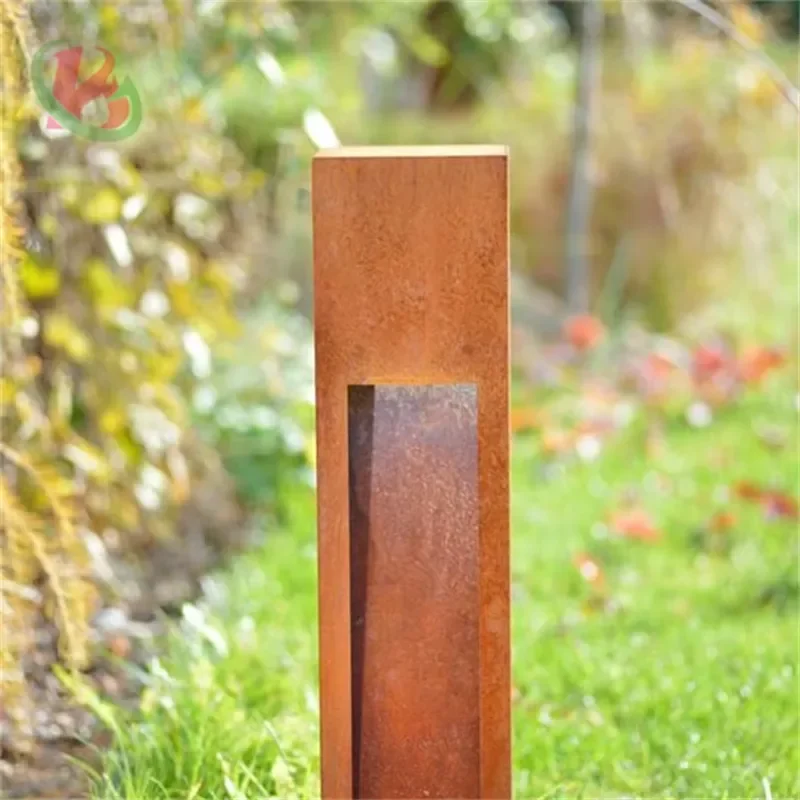 Corten Steel Garden Outdoor Long Column Light Box
