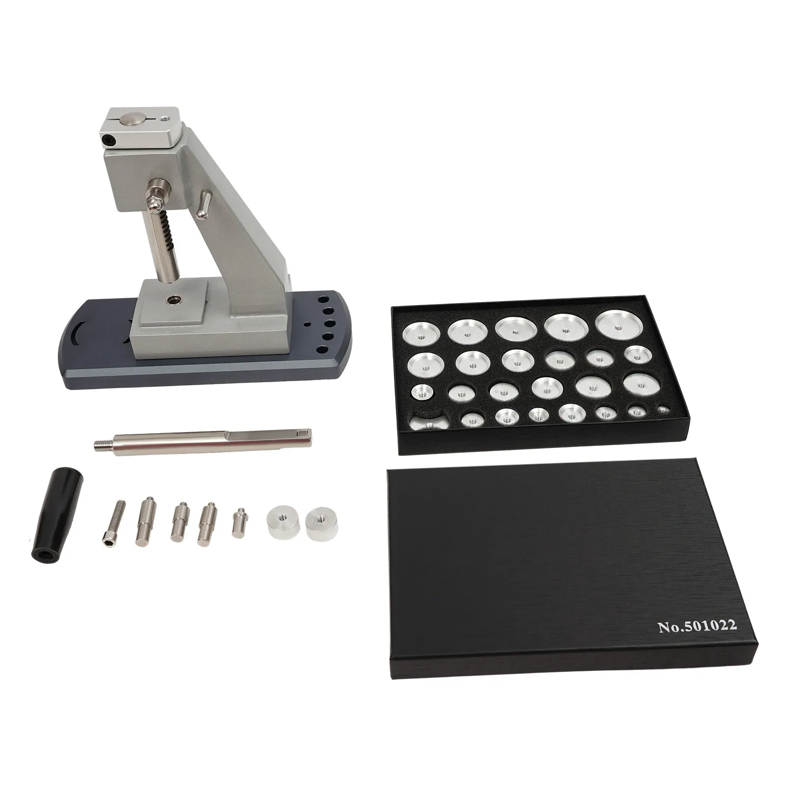 

Metal Back Case Press Tool，Watch Press Machine, Watch Repair Kit with 25 Aluminum Alloy Dies, Back Closer Kit Remover Tool