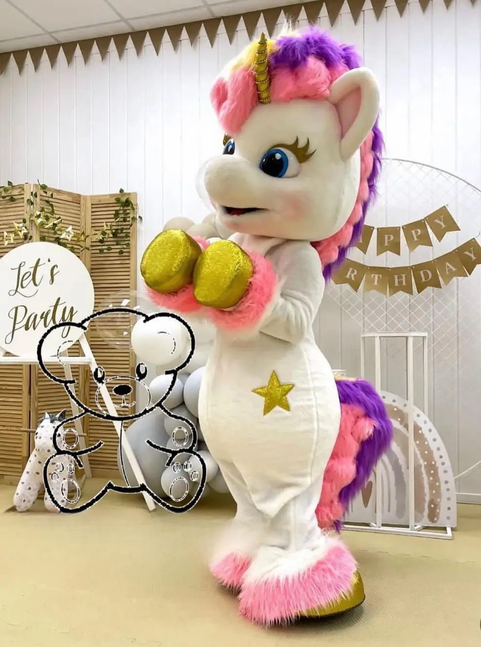 Unicorn Mascot Costume  Magic Adult Mascot Costume for Christmas Purim Party Clothing Fancy Dress