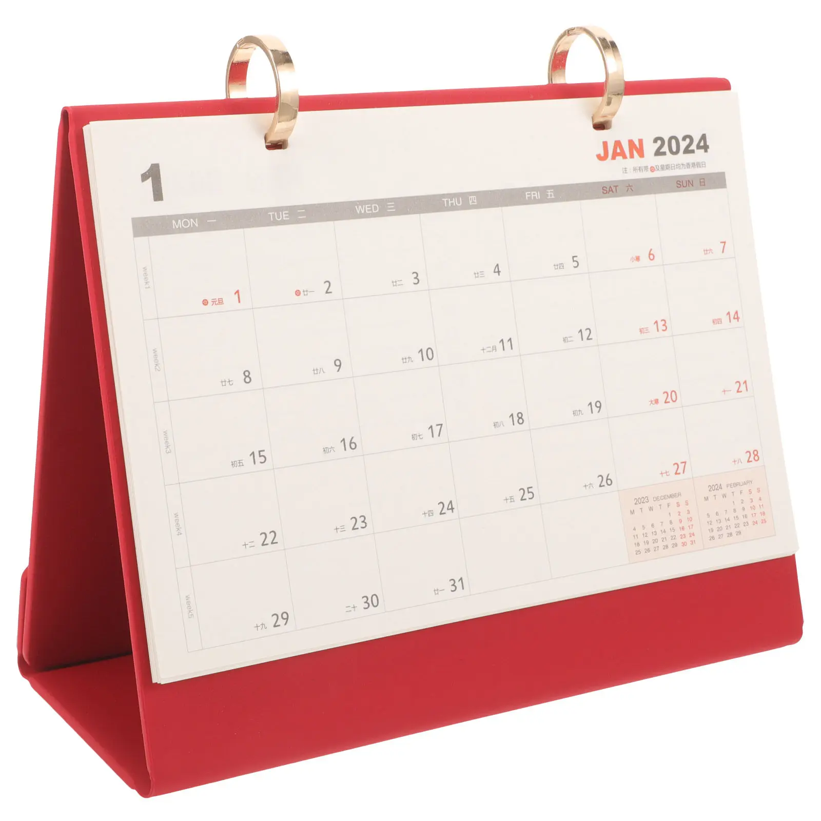 

Sturdy Kraft Paper and Metal Standing Desk Calendar Portable Lightweight Daily Use Table Calendar Decor for Office Study