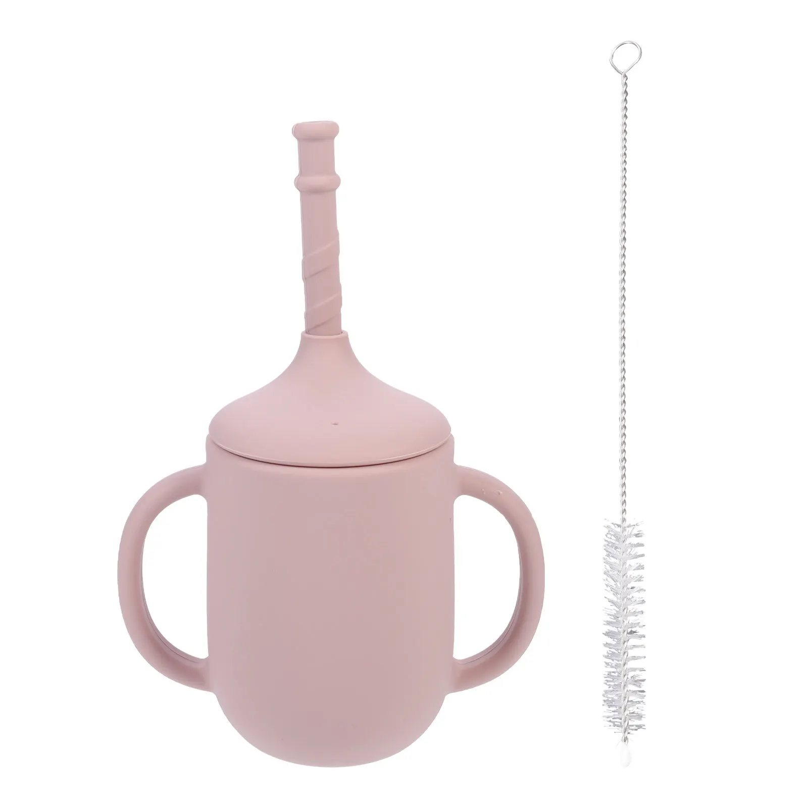 

Toddler Silicone Straw Cup Baby Training Water Bottle with Side Handles Leak Proof Washable Fun Cup