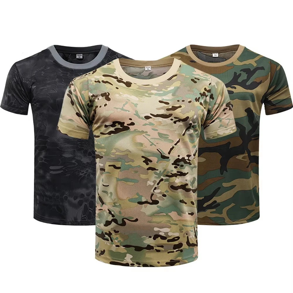 Camouflage 3D printed sport quick-dry breatha men women T-shirt summer outdoor hiking hunting team traini short sleeved﻿﻿﻿