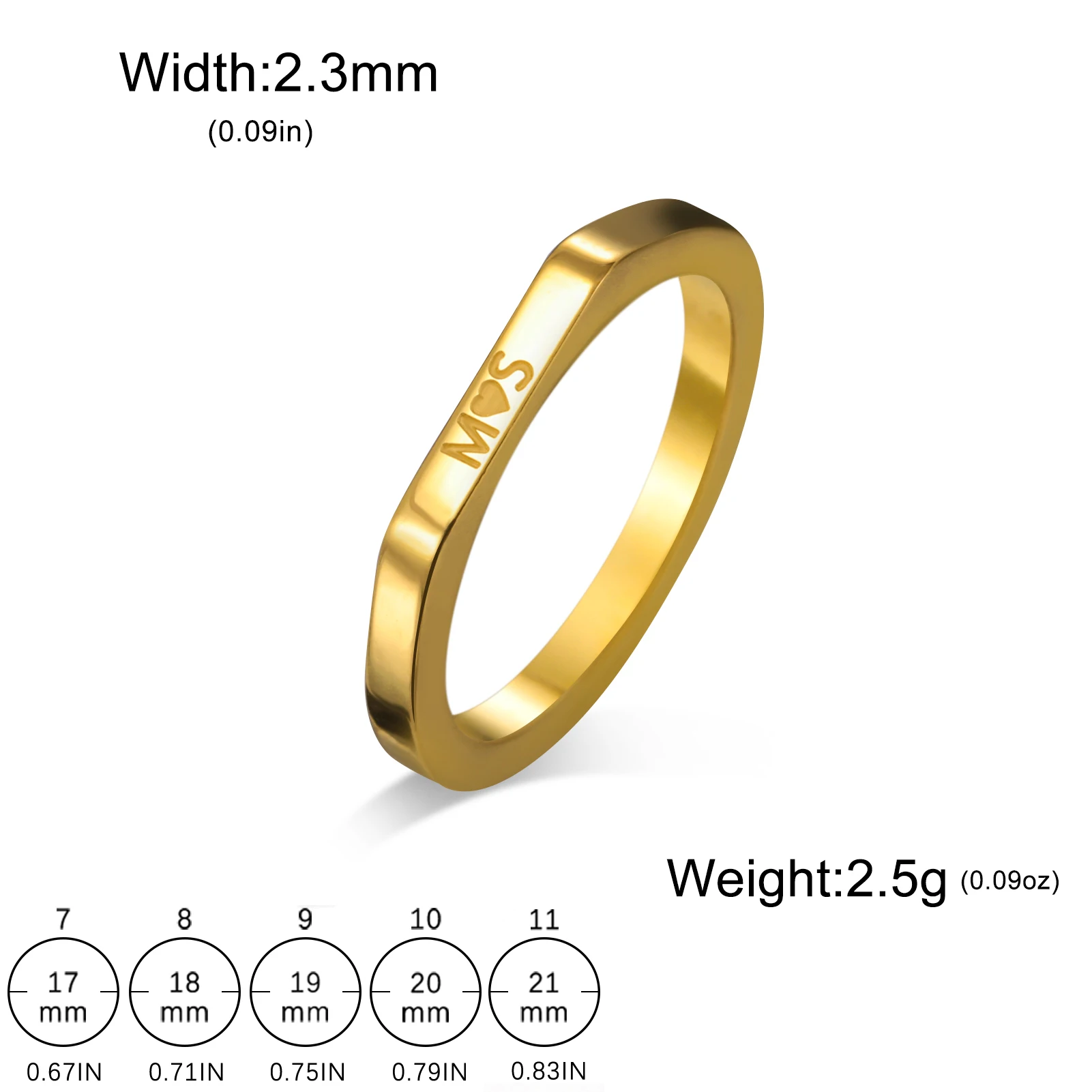Gravierter Namensring für Damen und Herren, Edelstahlschmuck, personalisierte Namensringe, individuelles Paar, Jahrestag, Hochzeit, Weihnachtsgeschenke – Detail 7