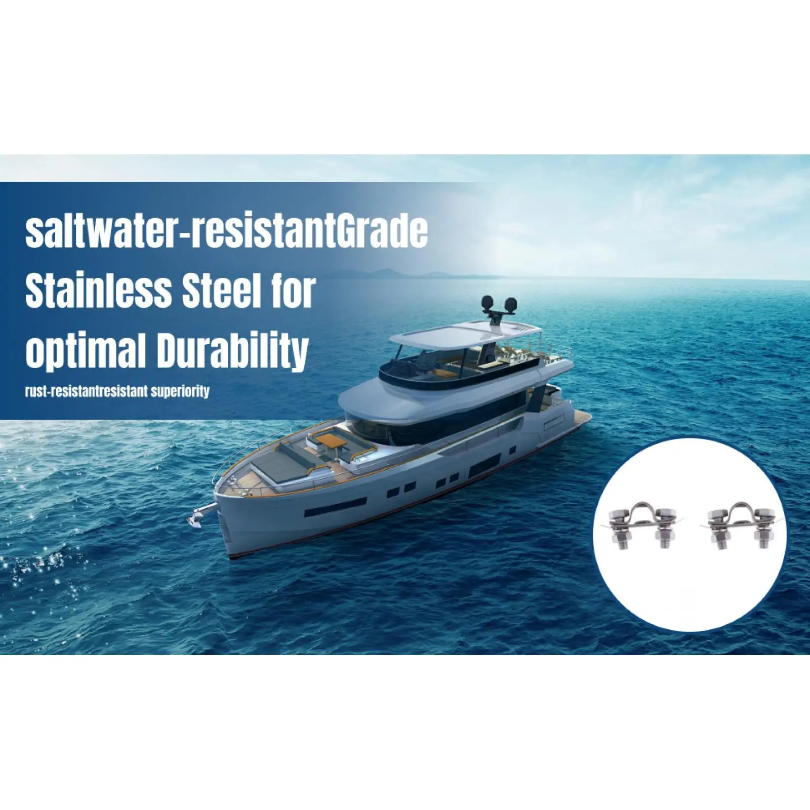 Silver 304 Stainless Steel Control Cable Saddle Clamp Shim Kit for Hangkai Outboard Motor Boat