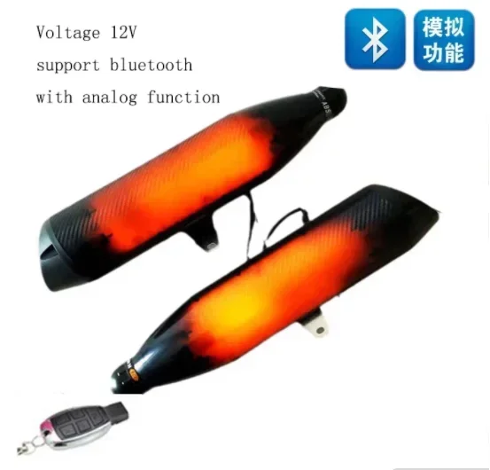 NONE 1 Paar Auspuffrohr Motorrad Elektroauto Audio Bluetooth Subwoofer vergoldeter Lautsprecher 8