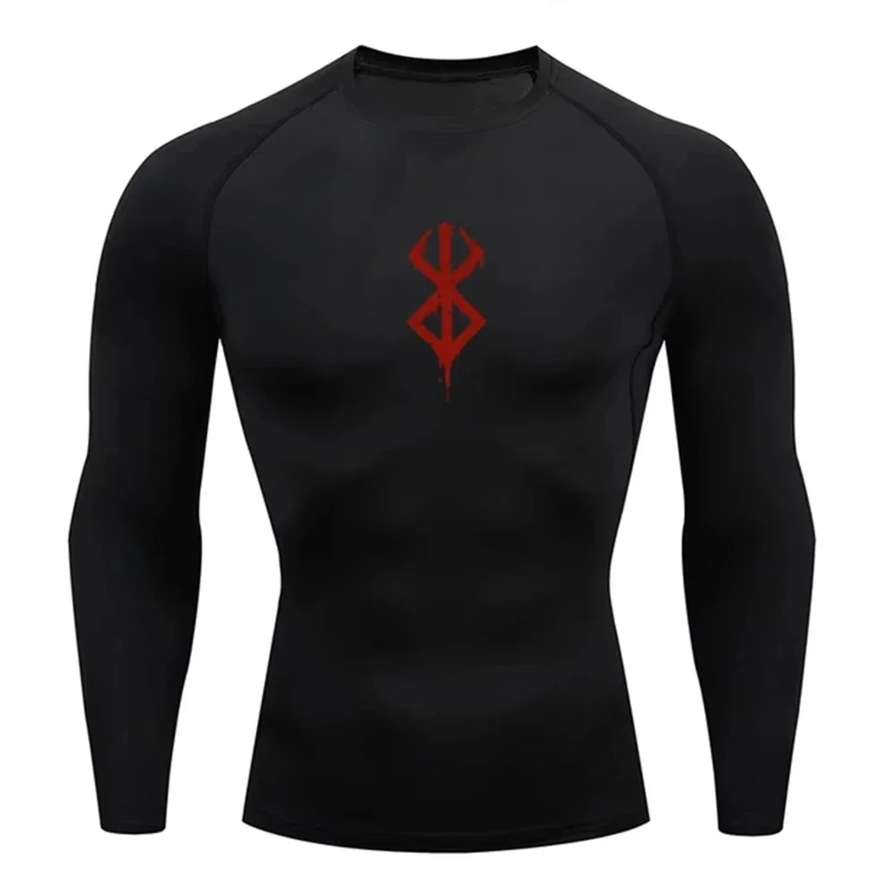 Top a compressione da uomo Anime Berserk Guts GYM Magliette da corsa Fitness Abbigliamento sportivo attillato T-shirt sportiva traspirante a maniche lunghe