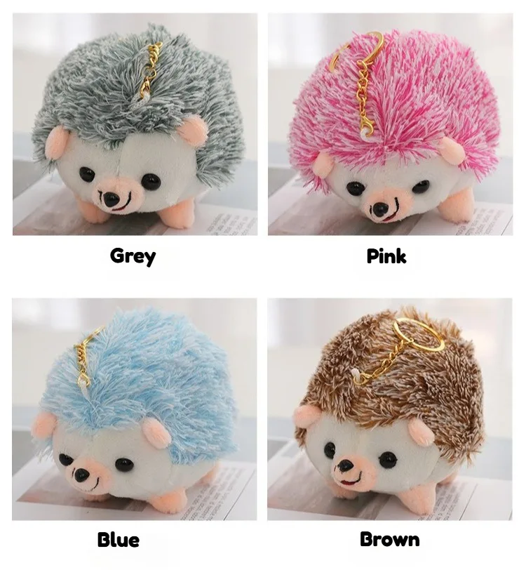 10 cm Neue Bunte Igel Plüsch-schlüsselanhänger Spielzeug Nette Igel Tasche Anhänger Puppe Greifen Maschine Puppe Spielzeug Rucksack Hängen für geschenke