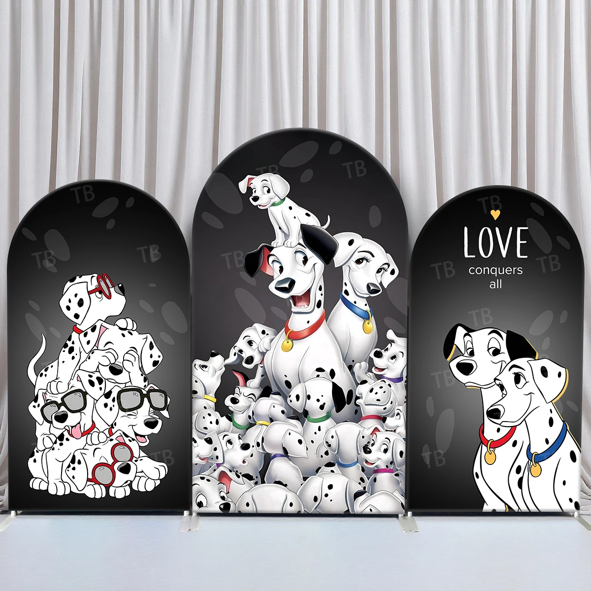 

TB Disney 101 Dalmatians Arch Backdrop Cover for Kids Birthday Party Baby Shower Photography Background Decor Elastic Fabric