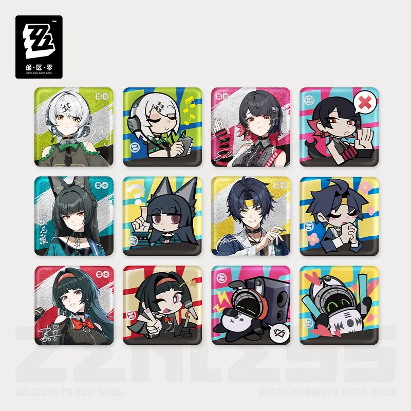 

2026 Zenless Zone Zero Garden of Eden Tinplate Badge Blind Box Anby Ellen Hoshimi Miyabi Random Square Baji Brooch Official Gift
