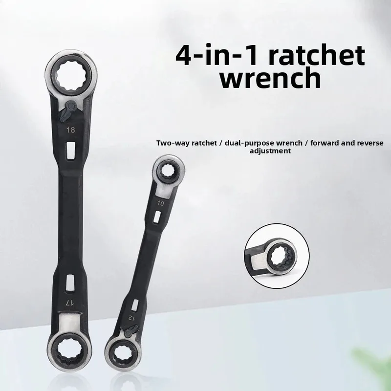 

Набор из 2 комбинированных ключей с трещоткой двойного назначения, портативный инструмент для ремонта, размеры 8*10-12*12 / 16*17-18*19