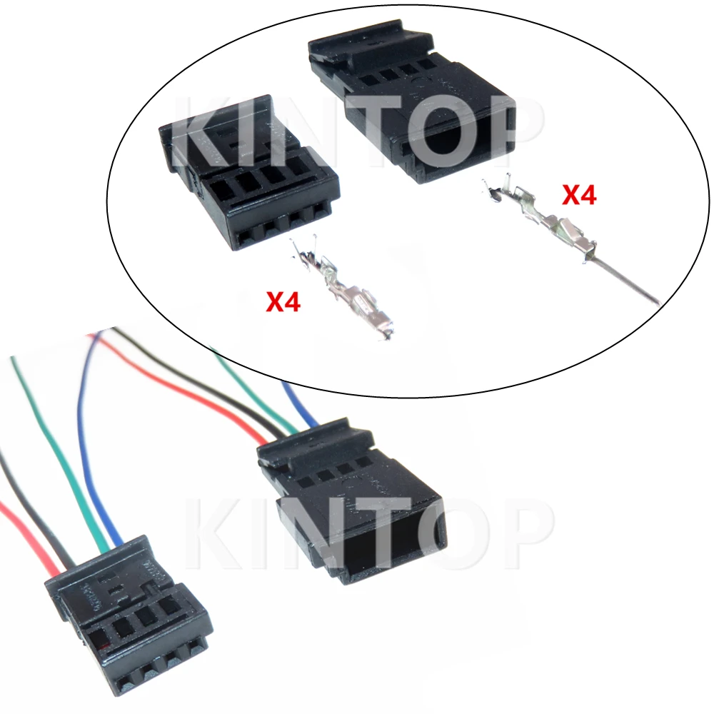 1 Set 4 Pins AC Assembly Automobile Dash-recorder Electric Cable Connector 0-1452576-1 968813-1 Car Low Current Unsealed Socket