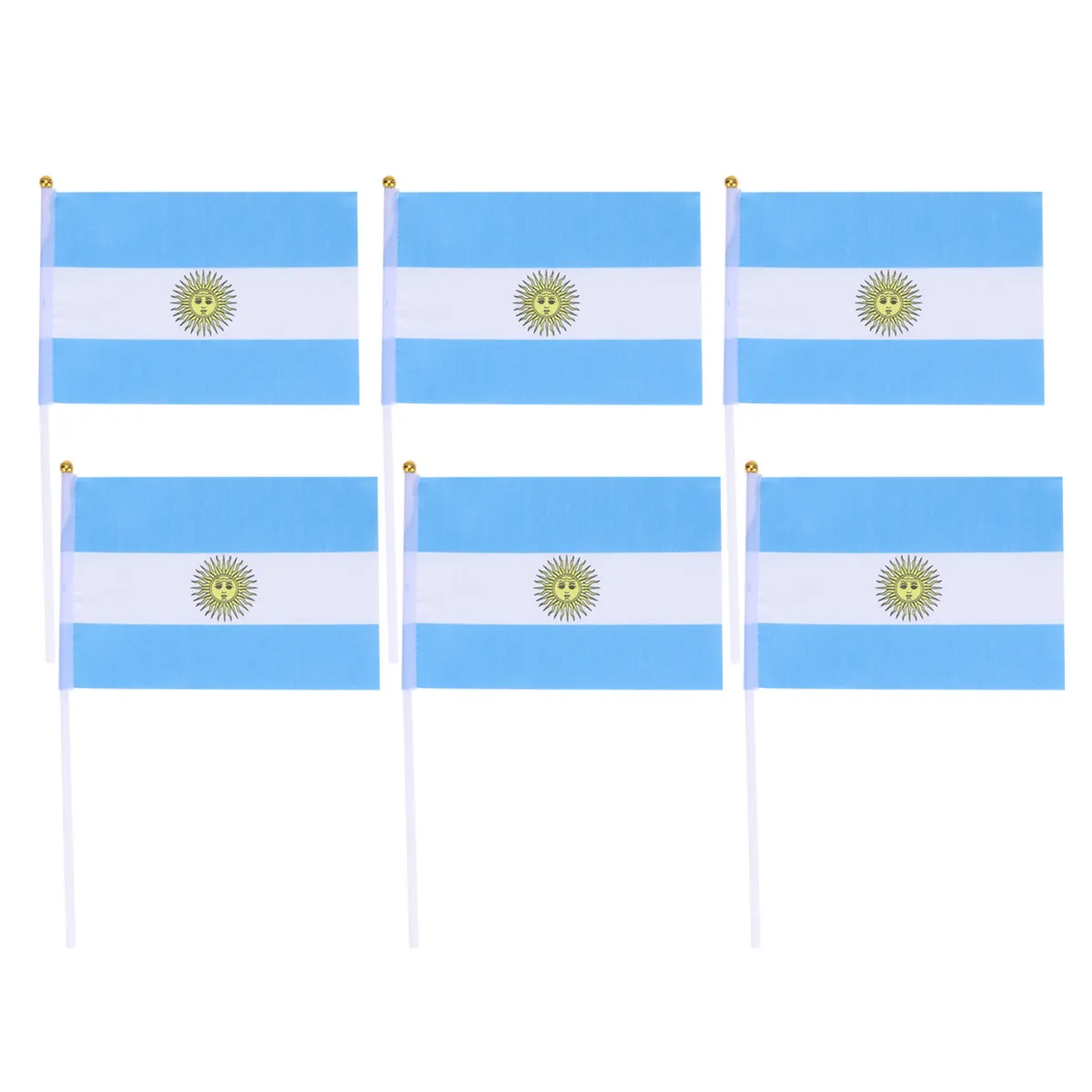 20Pcs Hand Held Stick Flags Portable Lightweight Argentina Mini Country Flags on Stick for Party Festival Celebration