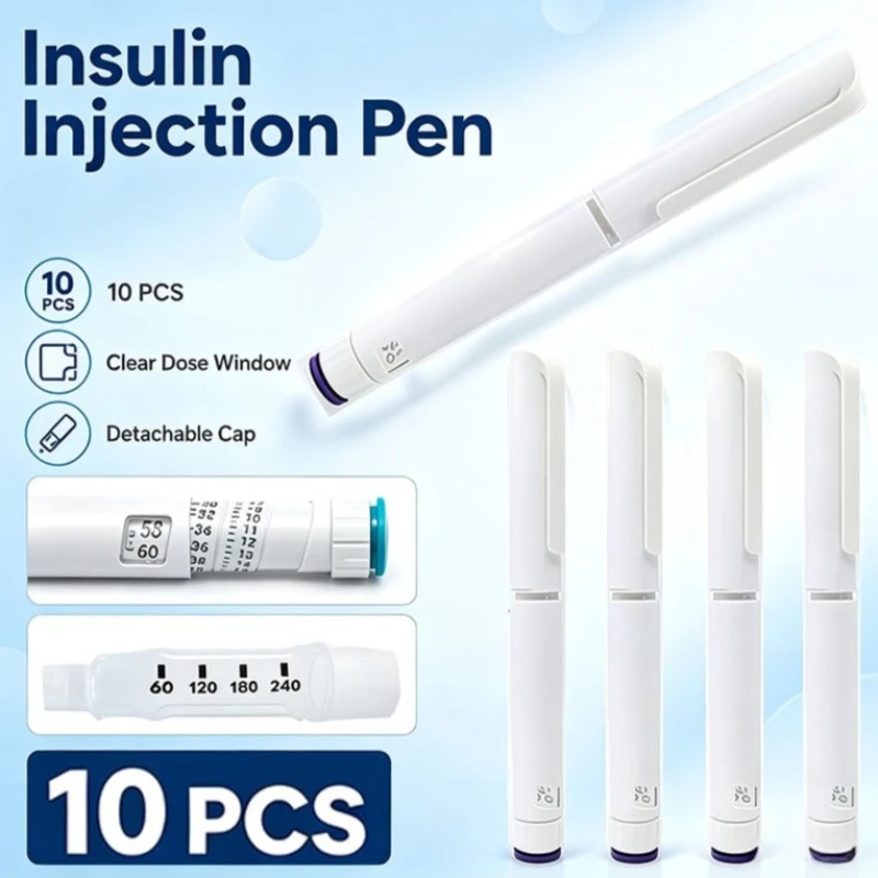 10PCS Disposable Injection Pen 3ml Auto Injector Pen for Dose Control Adult Home Injection Empty Injection Pen Cartridge Bottle