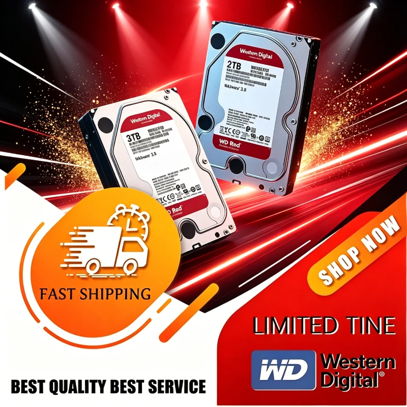 2026 NEW WD Red NAS Hard Disk Drive For Desktop 2TB 4TB 6TB SATA 6Gb/s 5400RPM 64MB Cache 3.5" Internal Hard Drive