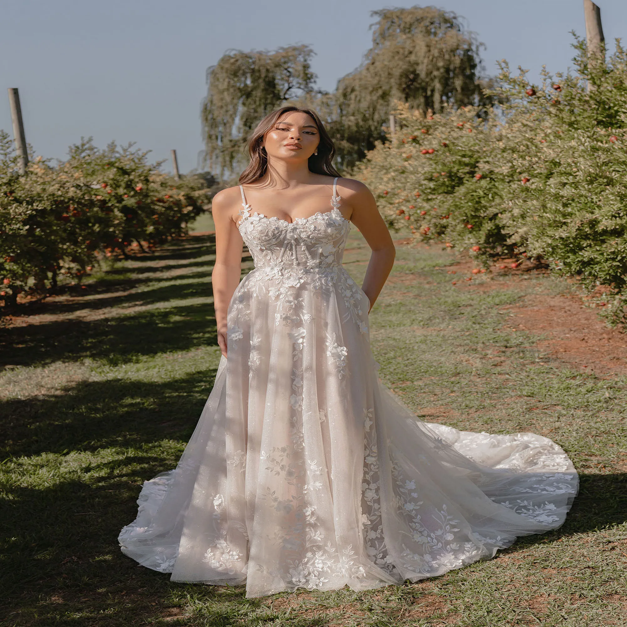 

JEHETH Exquisite A-Line Wedding Dresses Sweetheart Collar Appliques Lace Bridal Gowns Backless Vestido De Novias 2025 Customized