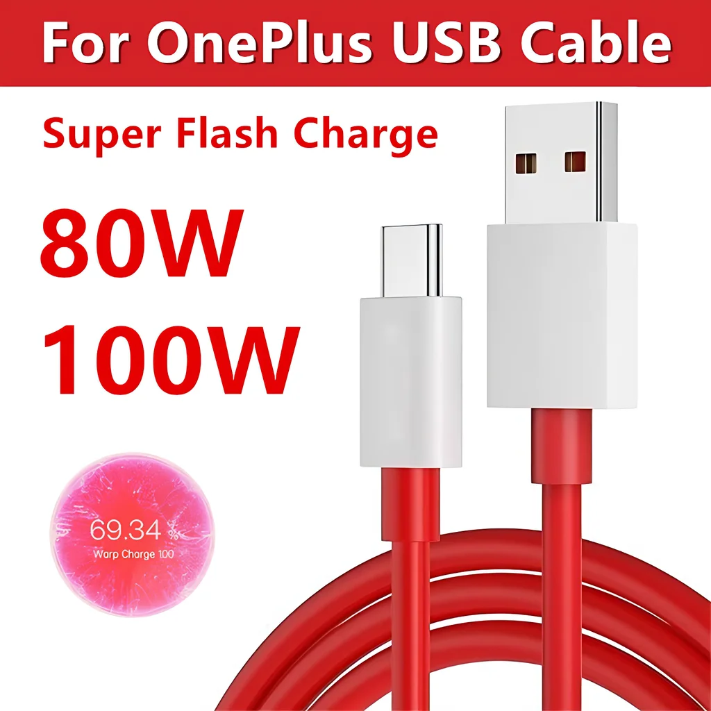 

For OnePlus 80W 100W SuperVOOC Ultra Fast Charge Type C Cable For OnePlus 11 12 13 Nord 2T 3 4 5 OPPO Reno 10 Realme GT NEO 3T 5