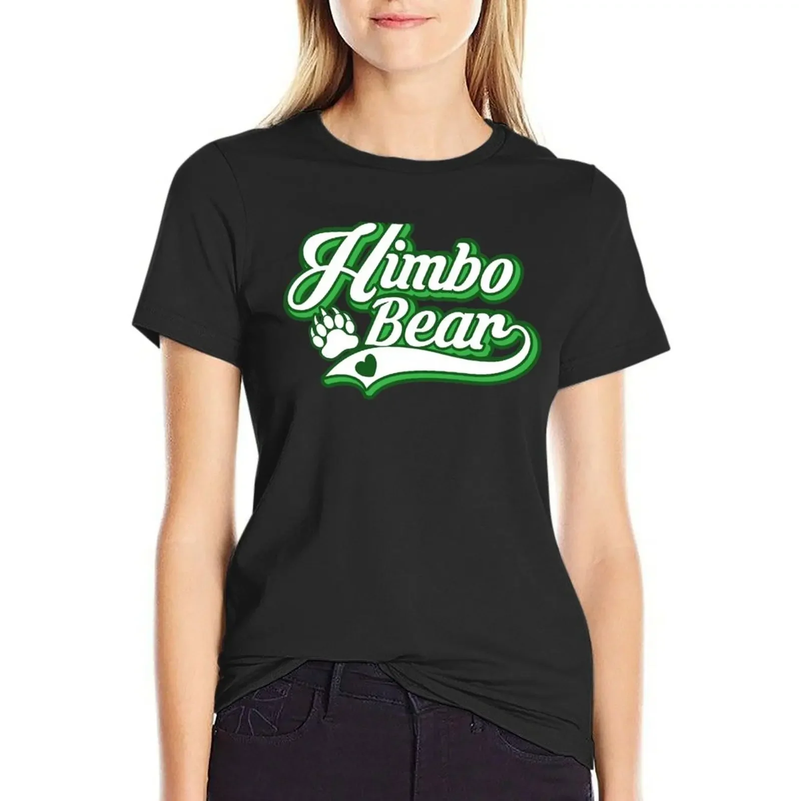 

Himbo Bear in Green T-Shirt summer tops funny Short sleeve tee t shirt Women